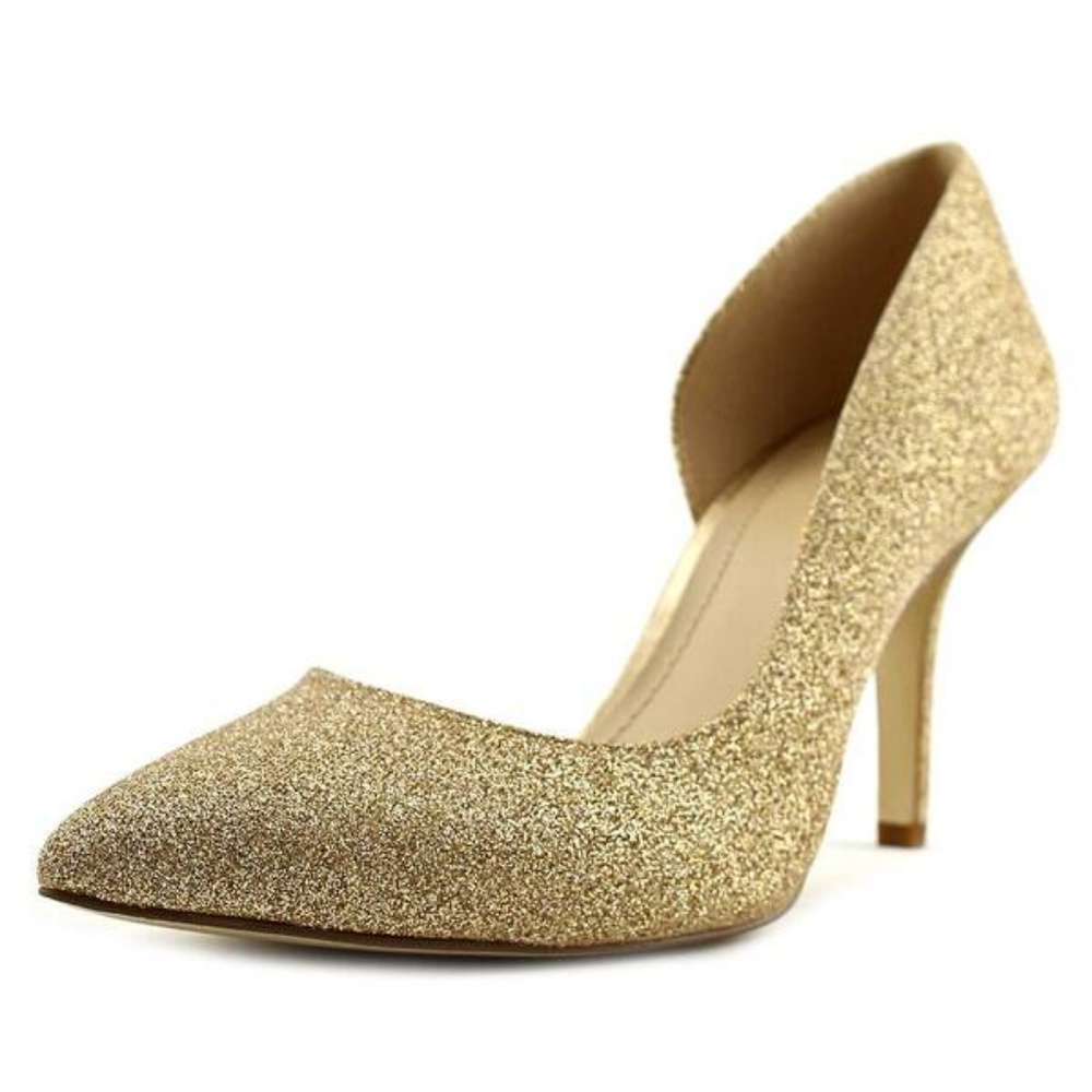 BCBGeneration Pointed-Toe Gold Heels Size: 7.5